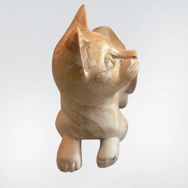 Wooden Cat Figuerine