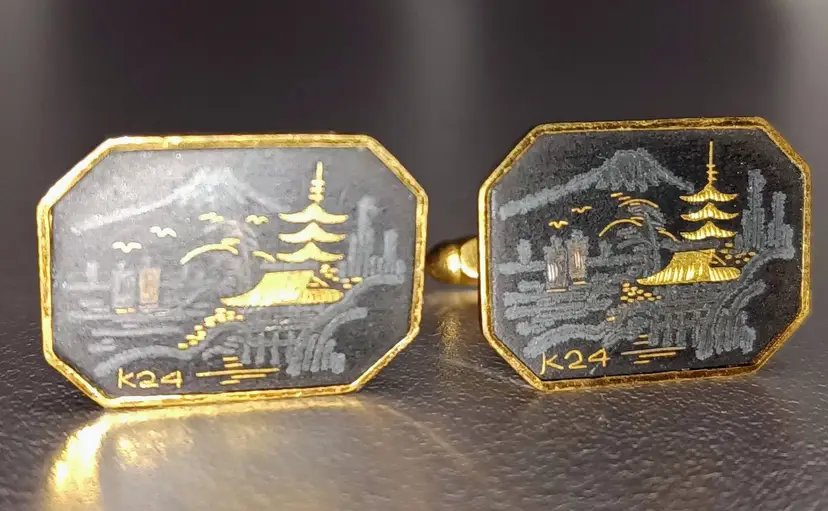 VTG Classic Damascene Cuff Links