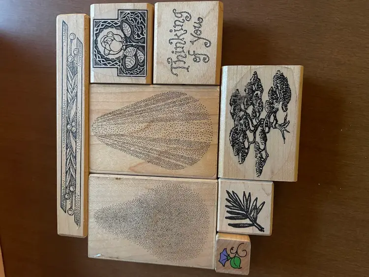 Vintage Rubber Stamps - Set Of 7