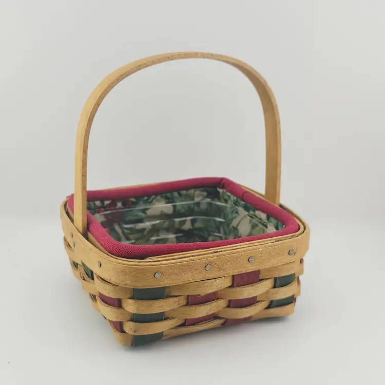 Vintage 2003 Longaberger Christmas Small Woven Basket.