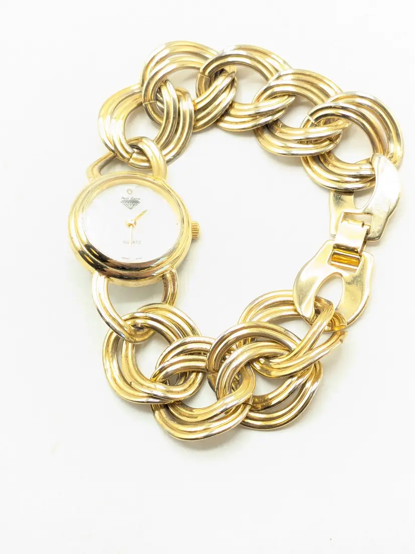 Vintage Park Lane Gold Tone Link Bracelet Quartz Watch