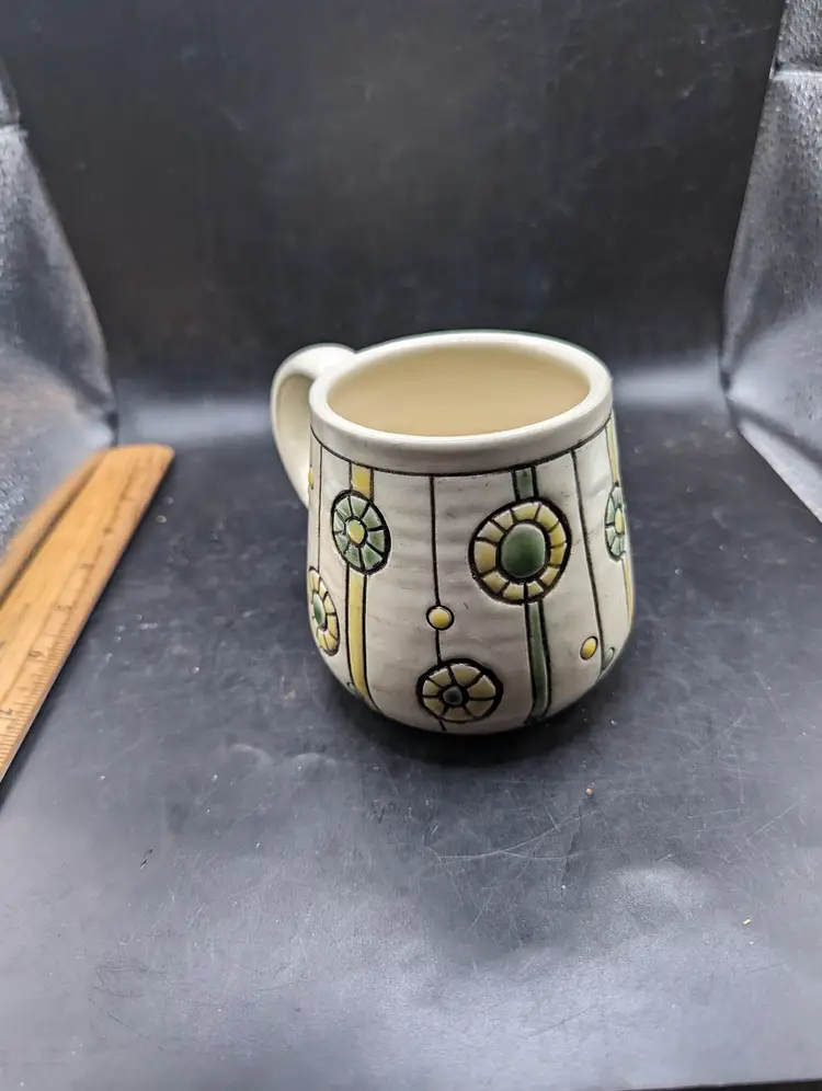 Ferwerda Art Pottery Mug Art Deco Geometric Design