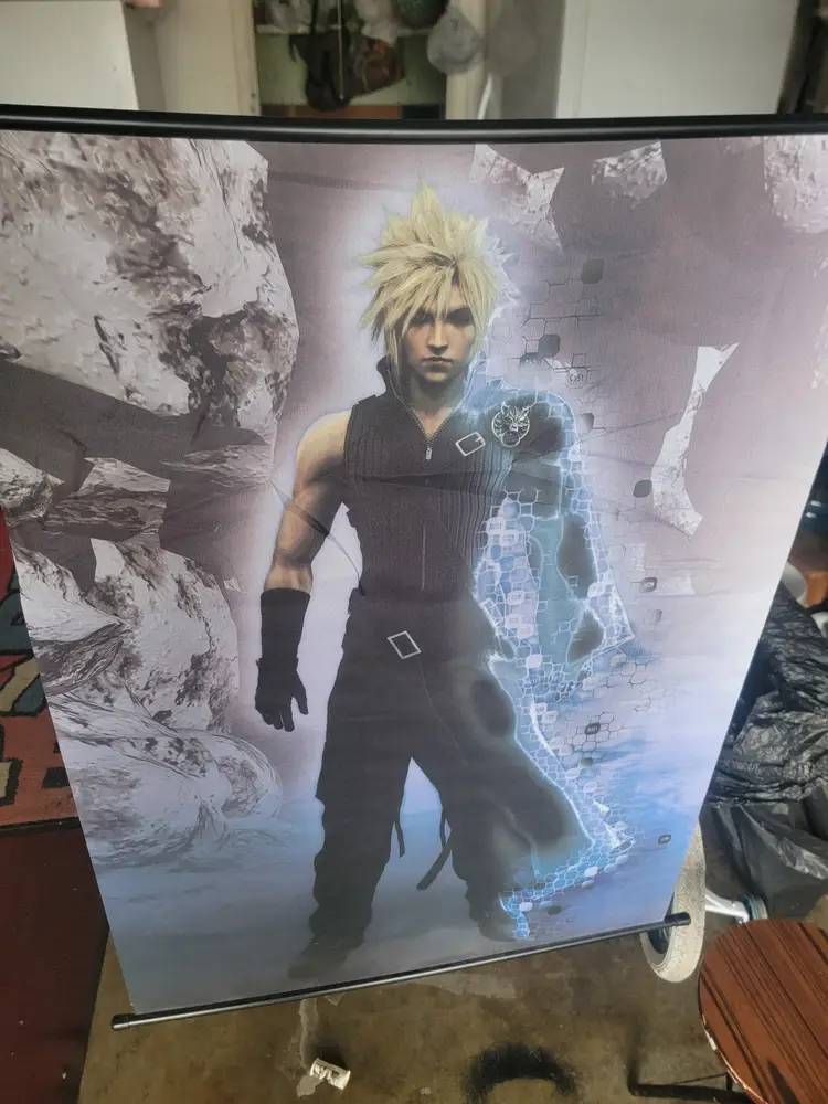 Vintage Final Fantasy VII Advent Children Wall Scroll Cloud Strife