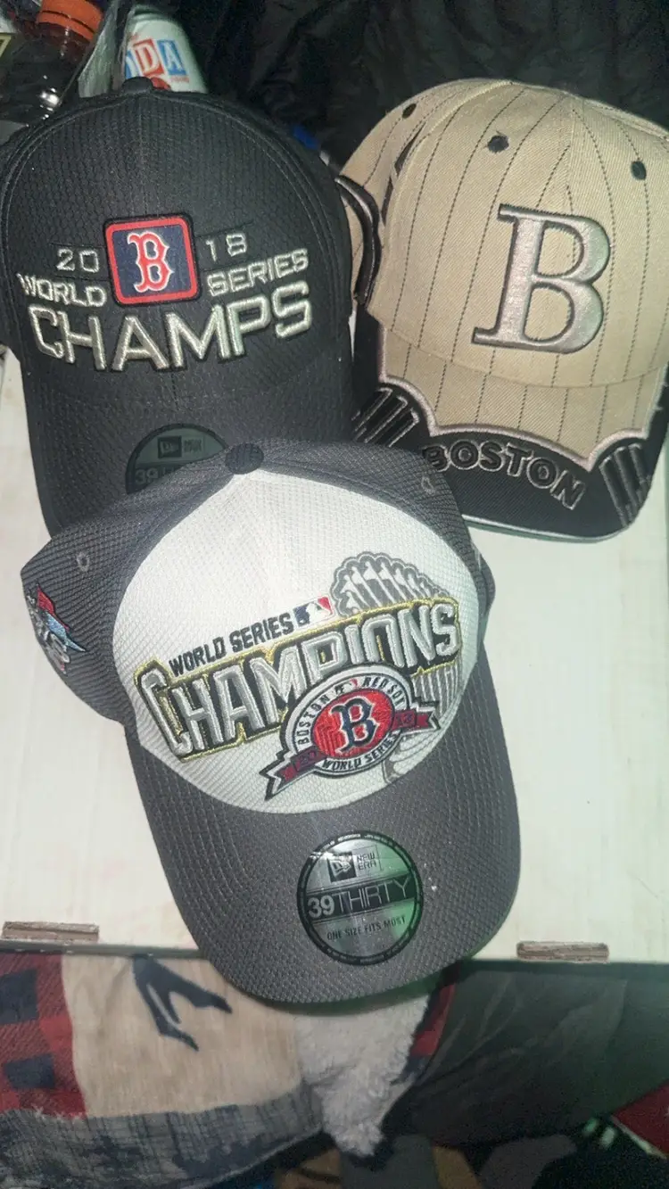 3x Red Sox Hats Never Worn 2013 & 18 World Series
