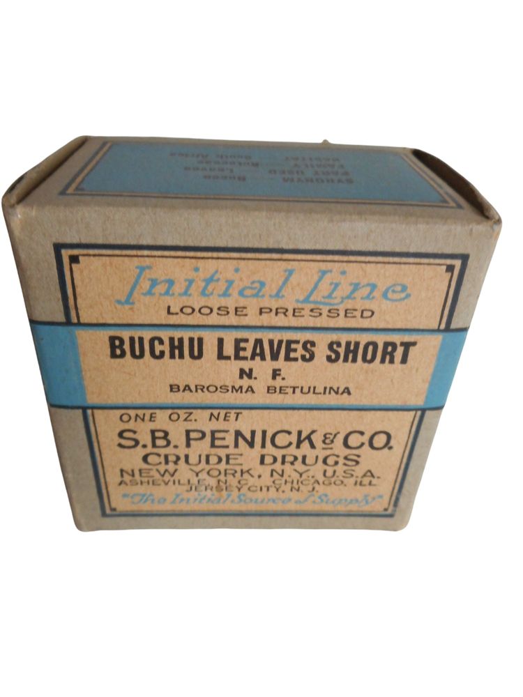Vintage NOS Full Box - Buchu Leaves Short Penick & Co Crude Drugs Unopened