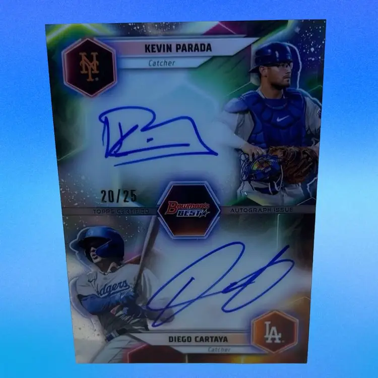 2023 Bowmans Best Dual Auto Kevin Parada & Diego Cartaya Dual Prospect Auto /25 #DA-CP New York Mets And Los Angeles Dodgers
