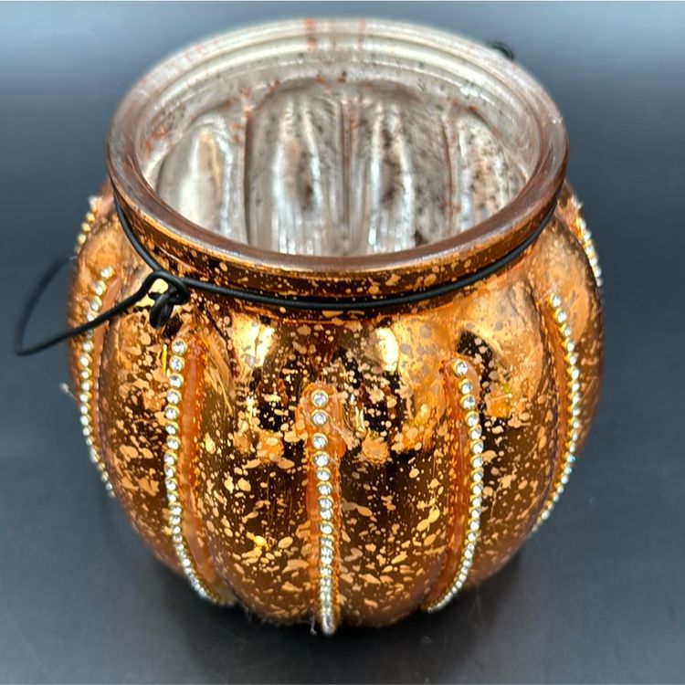 Contemporary orange pumpkin with bling for the P people that like sparkle