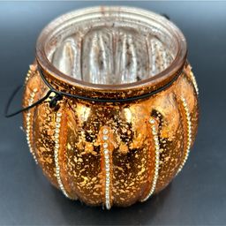 Contemporary orange pumpkin with bling for the P people that like sparkle