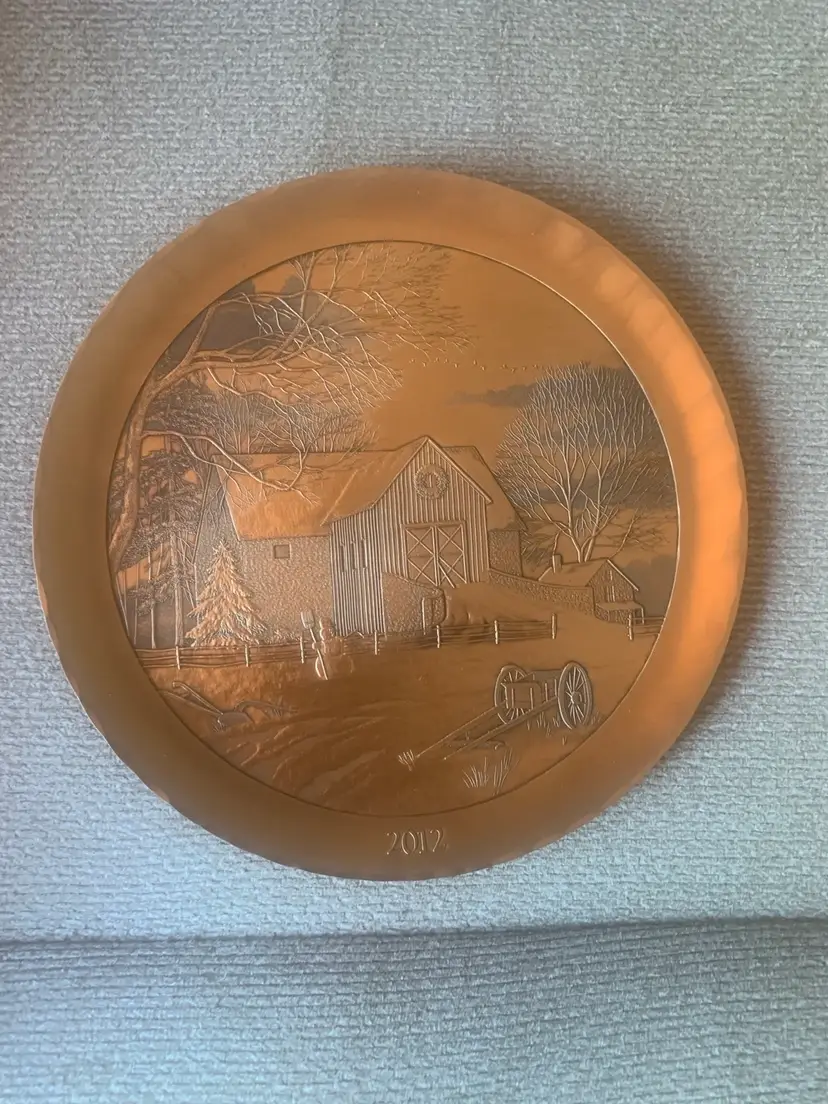 Wendell August Forge 2012 Christmas Bronze Plate