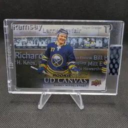 Casey Mittelstadt 2018-19 Upper Deck Clear Cut UD Canvas Rookie Debut RC #RD-6 - Buffalo Sabres