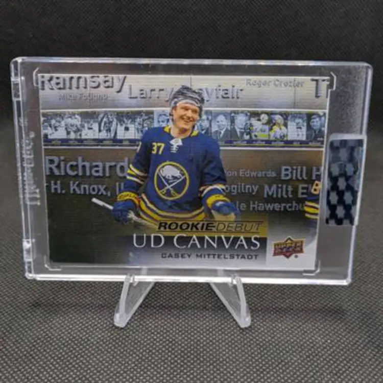 Casey Mittelstadt 2018-19 Upper Deck Clear Cut UD Canvas Rookie Debut RC #RD-6 - Buffalo Sabres