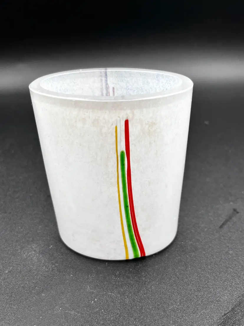 1970s Bertil Vallien Kosta Boda Mini “Rainbow Vase” Swedish Art Glass 3.5” 🌈