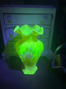 Fenton Adoration Rose Burmese Vase