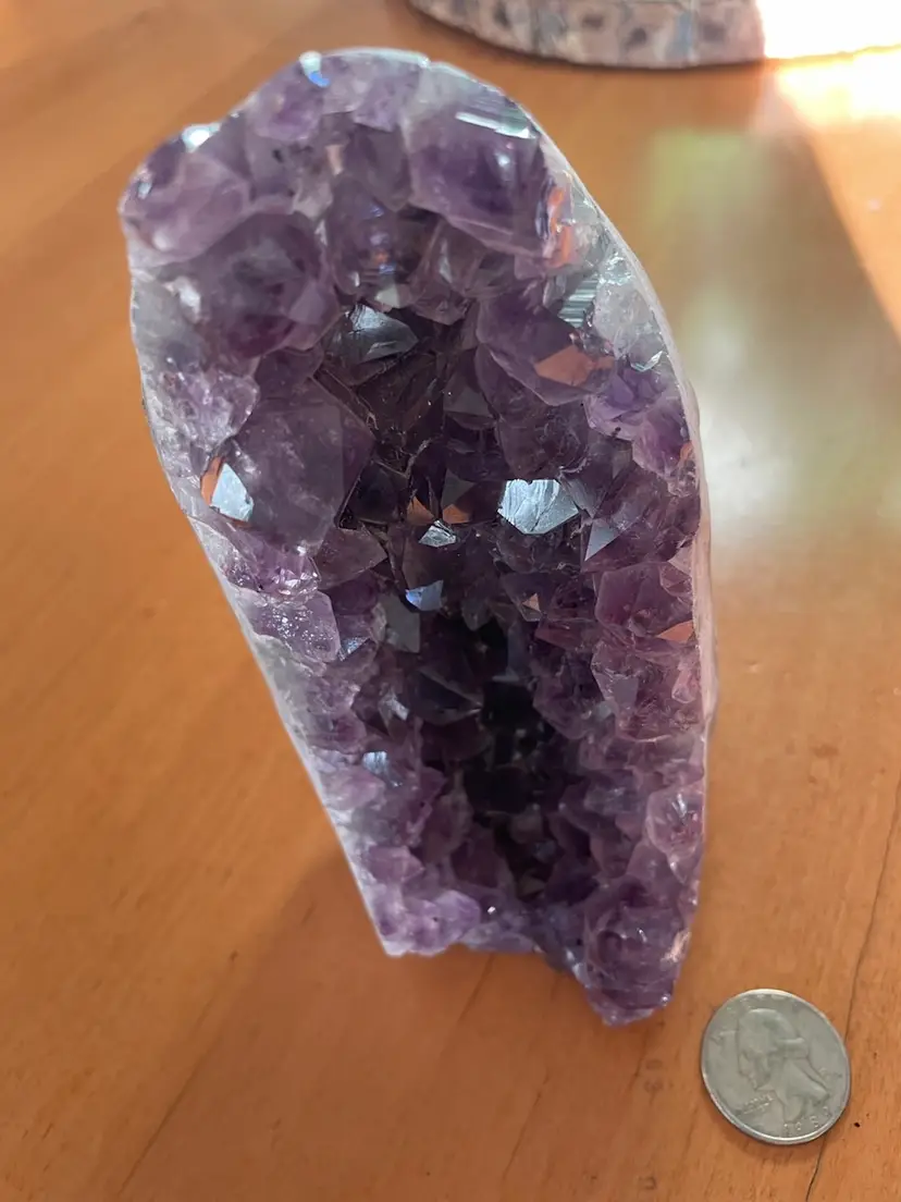 Natural Amethyst Crystal Cluster | 2.1 lb | Deep Purple | 5.5”