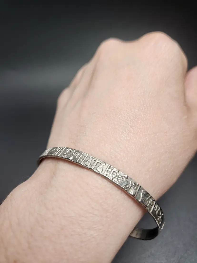 Silver Tone Zodiac Cuff Bracelet