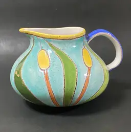VTG Art Pottery Hand Painted Creamer Made in Ecuador by Artesa 6.25"x4"