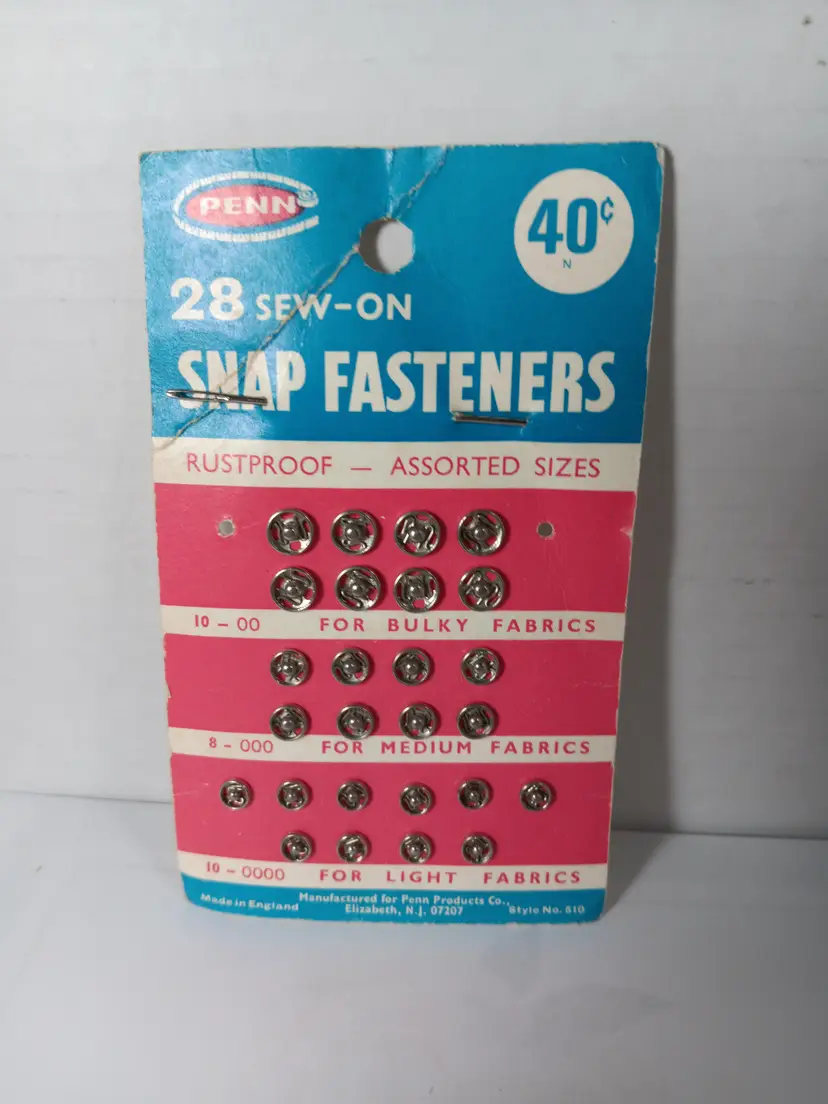 Vintage Sew-On Snap Fasteners