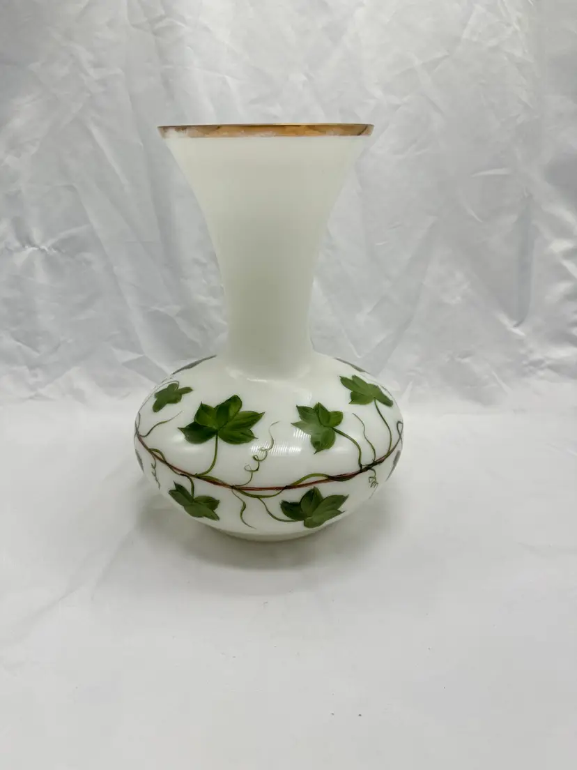 VTG Consolidated  Glass Hand Painted Vase