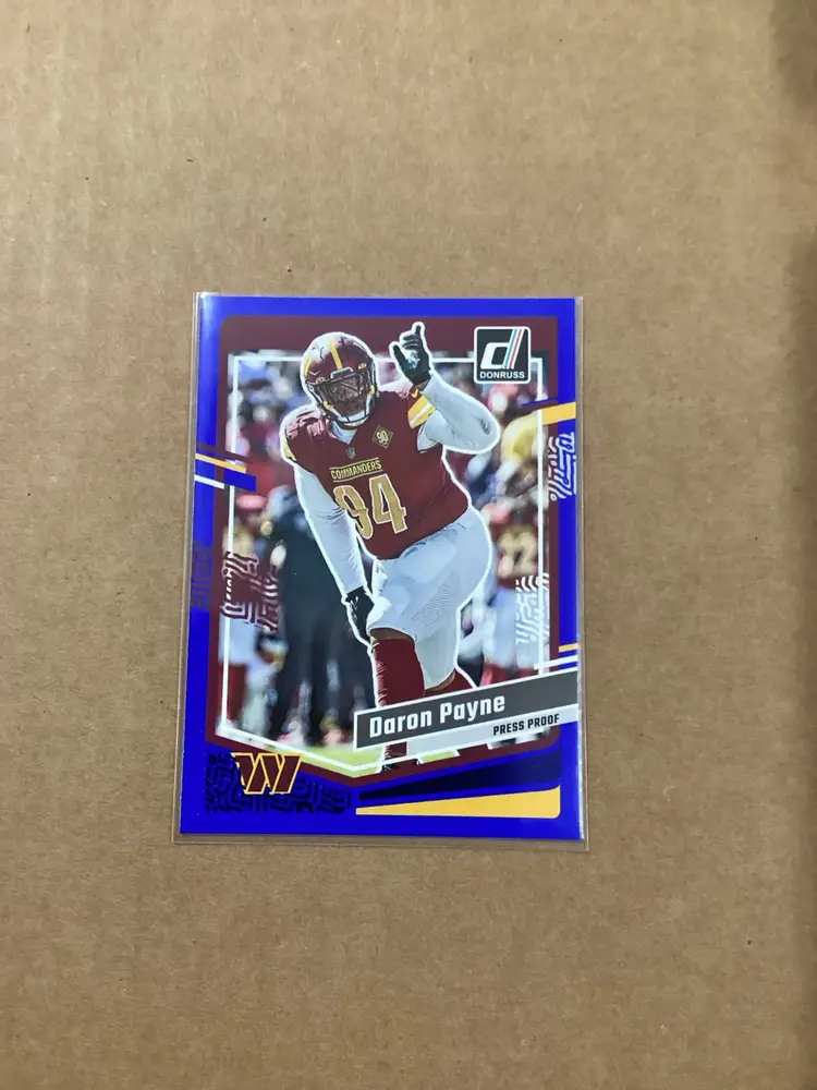 2023 Donruss Football #295 DARON PAYNE Blue Press Proof COMMANDERS
