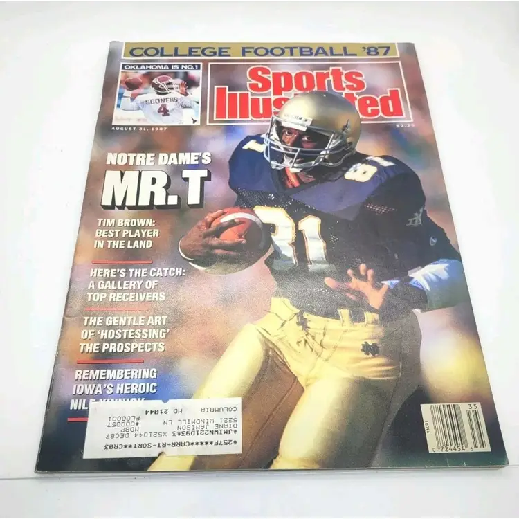 August 31, 1987 Sports Illustrated Tim Brown First Cover Raiders Notre Dame