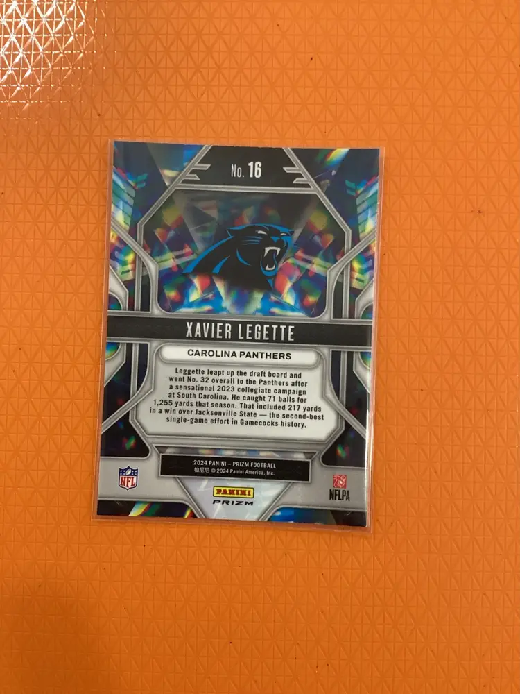 2024 Panini Prizm XAVIER LEGETTE Rookie Prizmatic Green Panthers RC #16