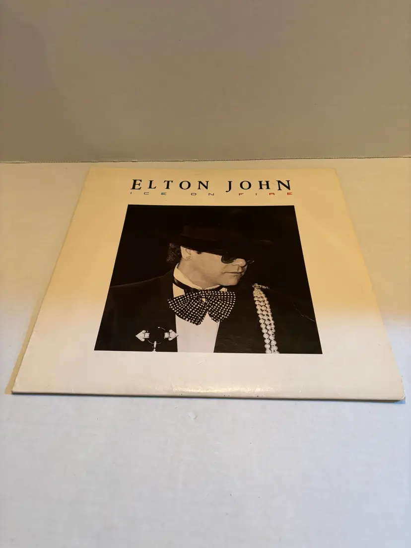 Vintage Vinyl Elton John "Ice on Fire" LP by Geffen Records from 1985