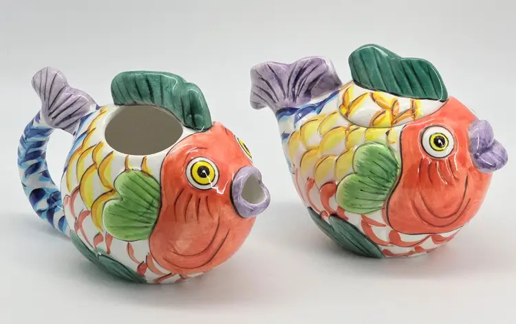Fish Creamer and Sugar From Tabletops Unlimited Pescada Line