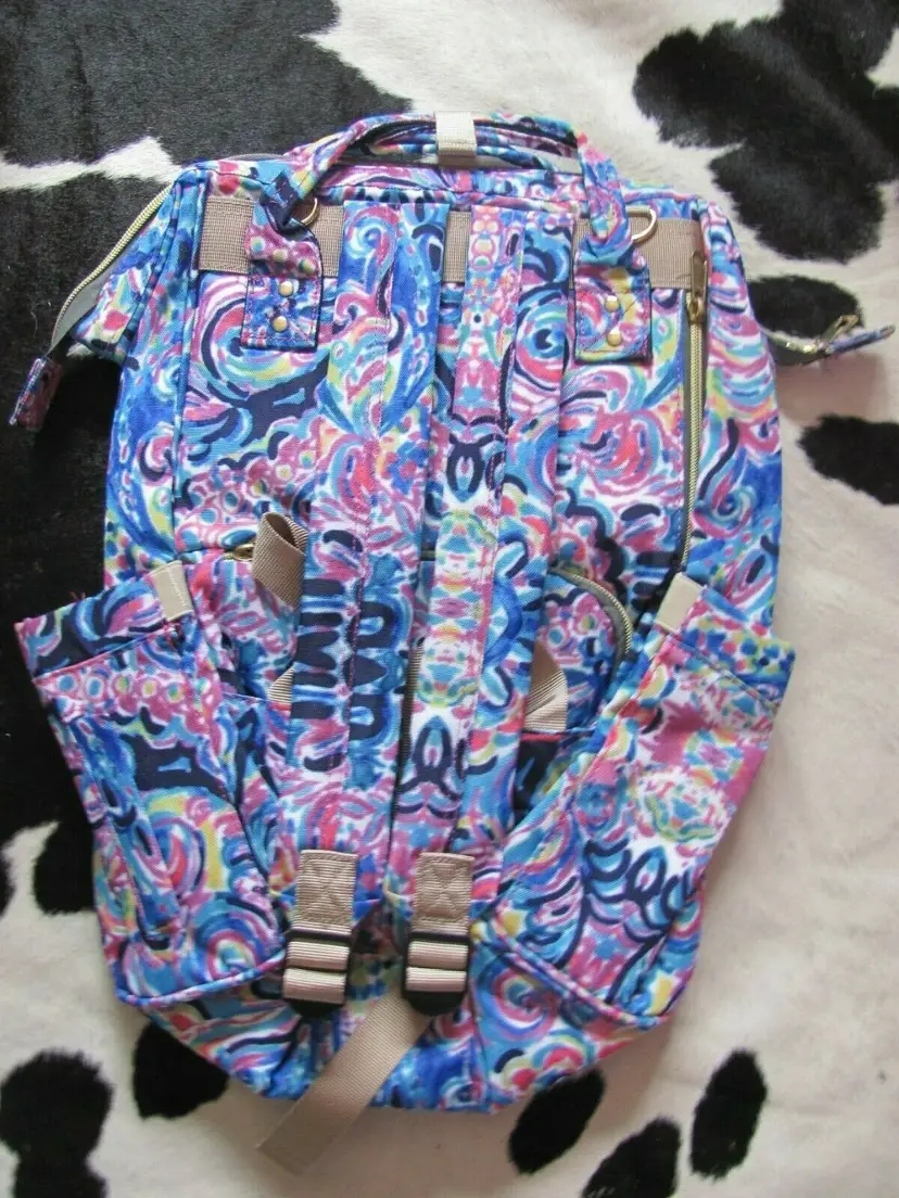 BLUE ABSTRACT PATTERN LARGE DIAPER BACK PACK NWT