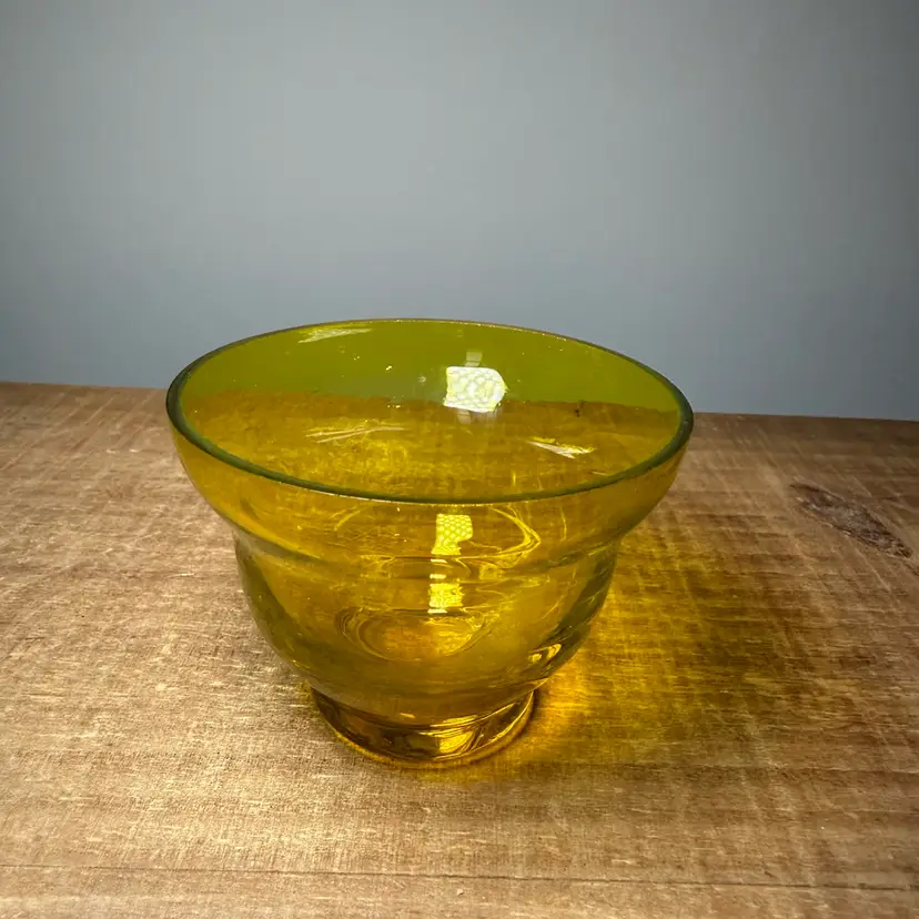 Mini Hand-Blown Yellow Glass Bowl