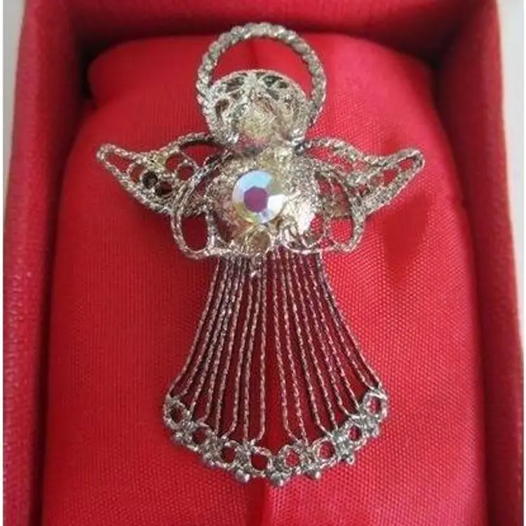 Prosperity Angels Fine Filigree Angel Brooch pin