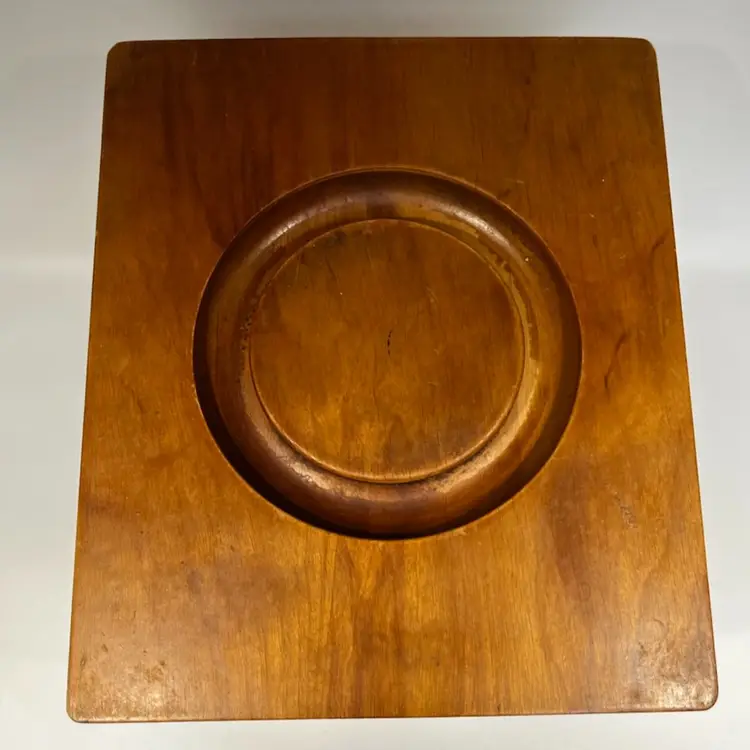 Woodpecker Woodware - Hand-Painted Vintage Wooden Storage Canister – Dovetail Joinery- Floral Design – Made in Japan – 7” Tall x 8” Long x 6.75” Wide- Vented