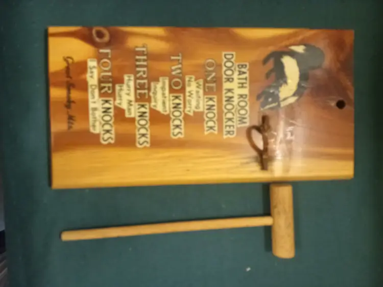 Wooden Bathroom Knocker