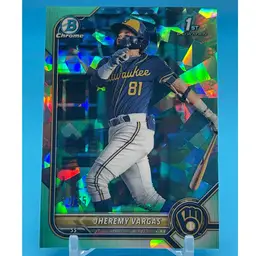 2022 Bowman Chrome Sapphire Prospects Aqua Refractors Jheremy Vargas #/55 
Milwaukee Brewers