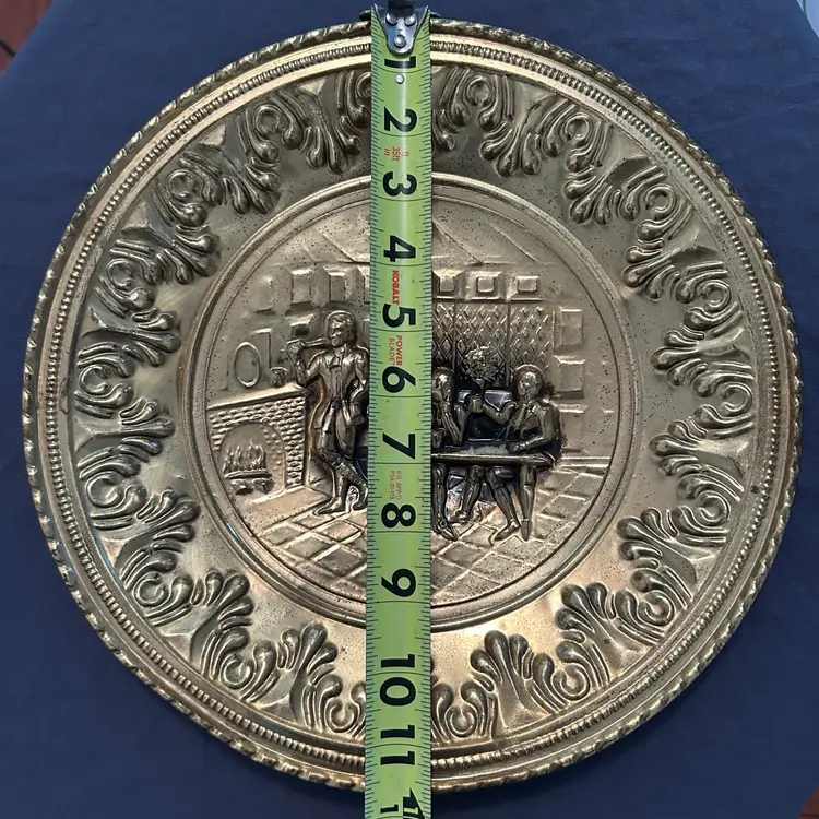 Set Of Two Metal Wall Pub Chargers/plates Made In England 