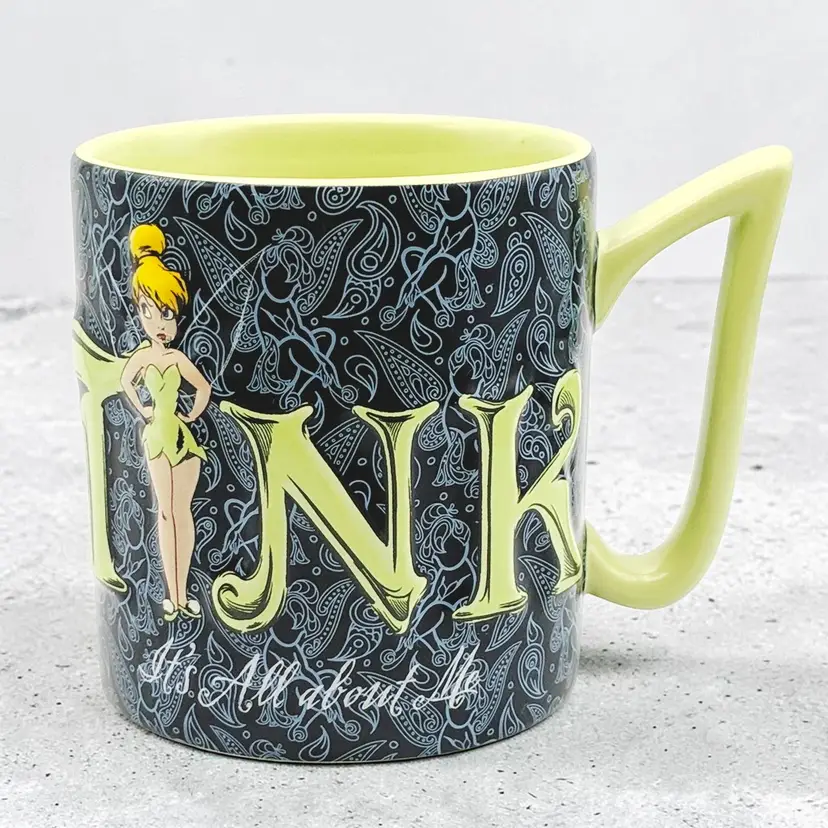 Disney Parks Ceramic 3D Tinkerbell Mug Extra Large Capacity Authentic Original