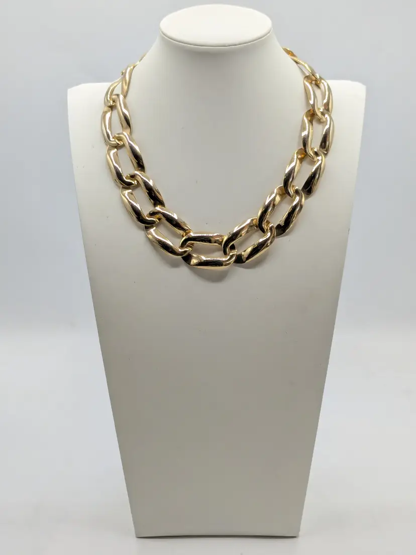 Vintage Chunky Gold Tone Link Necklace
