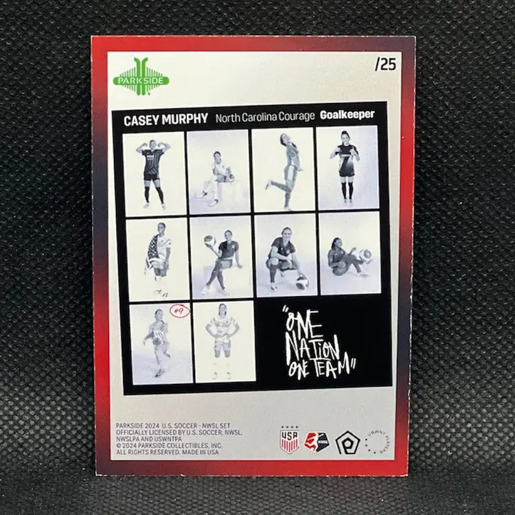 Casey Murphy 2024 Parkside One Nation On Team Studio /25 USWNT Soccer Card
