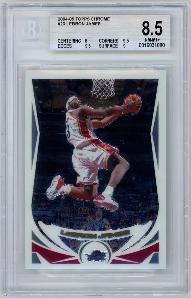 2004-05 Topps Chrome LEBRON JAMES #23 CAVALIERS BGS 8.5 NM-MT+
