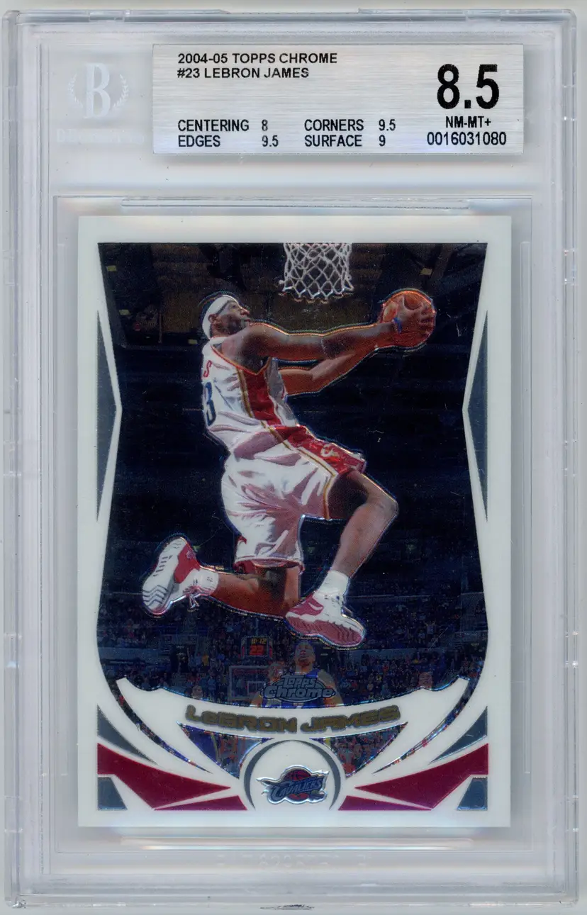 2004-05 Topps Chrome LEBRON JAMES #23 CAVALIERS BGS 8.5 NM-MT+