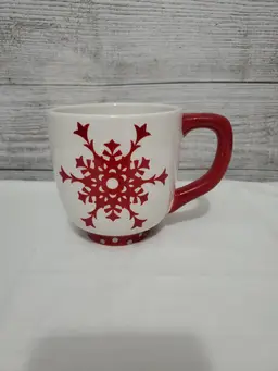 Cracker Barrel Snowflake Mug with Snowman Spoon Christmas Holiday Gift