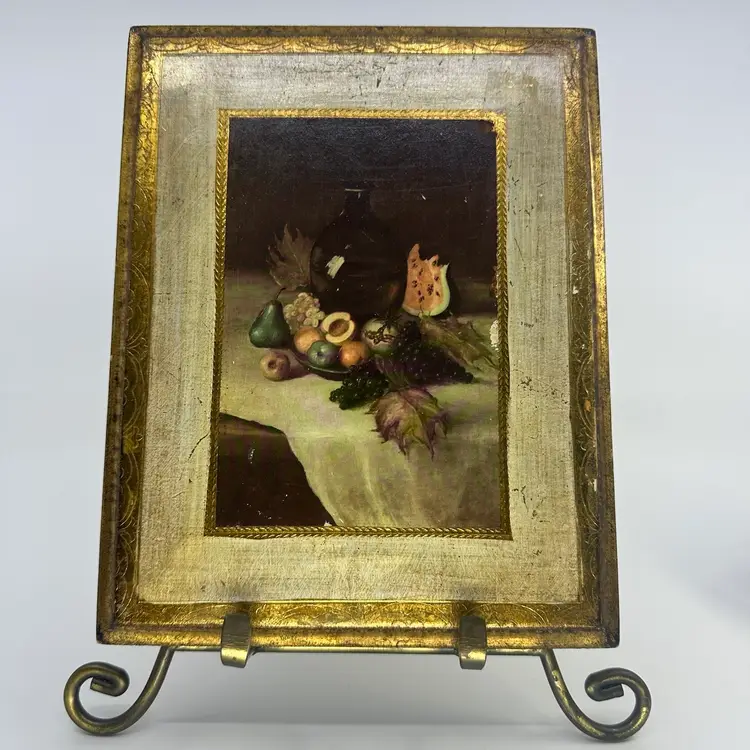 Italian Florentine Still Life Wall  Hanging