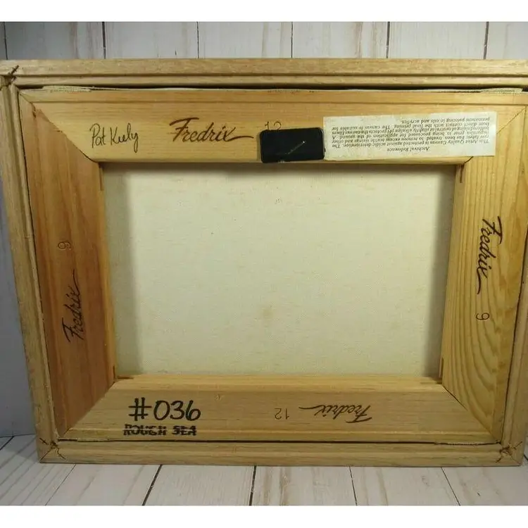 Original Oil Painting "Rough Sea" 9 x 12 Canvas Wood Framed Artist Pat Keely 1990