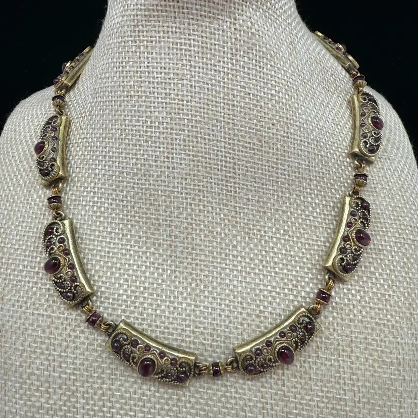 Michal Golan Vintage Designer Garnet Necklace