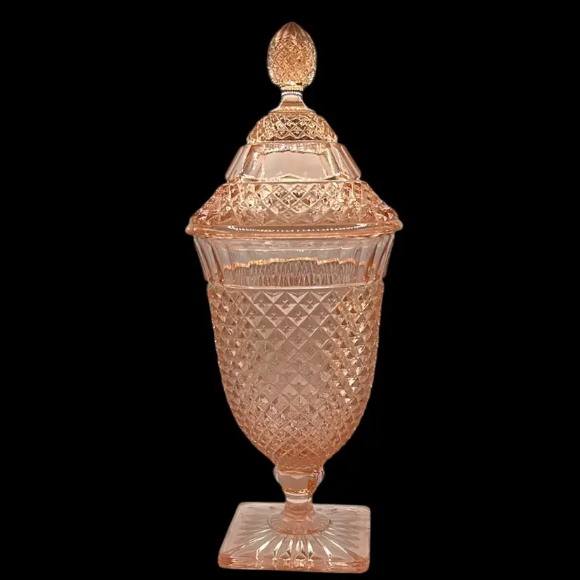 Anchor hocking, Miss America, pink candy dish