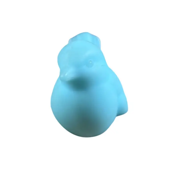 Fenton Blue Satin Glass Bird 4” x 3”