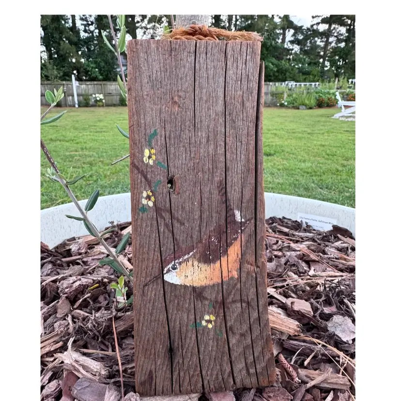 Vintage 8.5” Hand Painted NC Wren Wooden Plaque