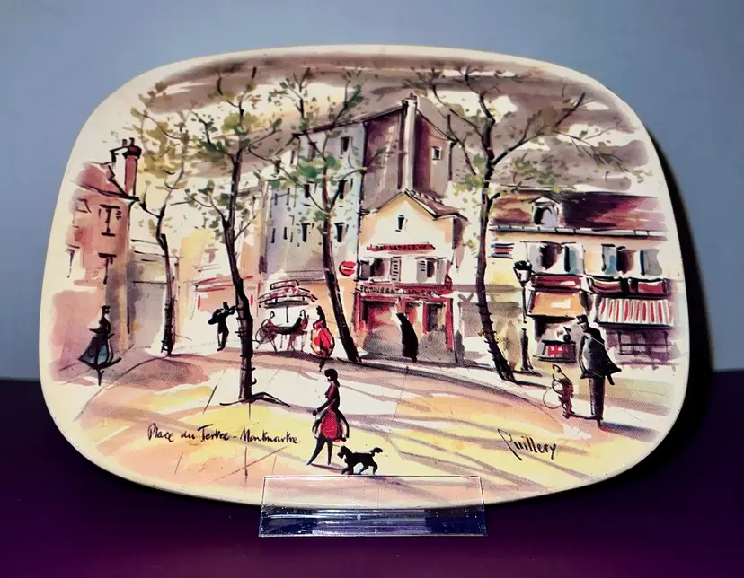 Place du Tertre in Montmartre, Paris Trivet By Puillery 7 1/2”