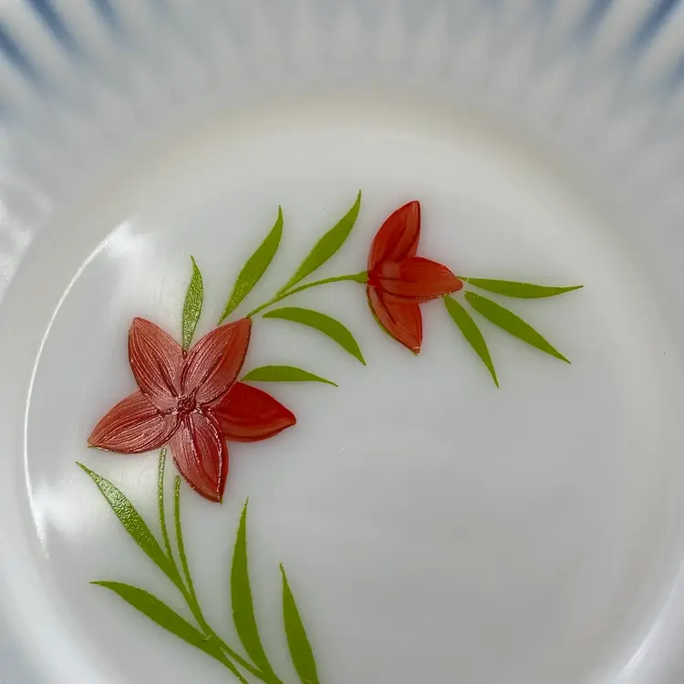Macbeth Evans Petalware Florette Monax White Glass Salad Plate Vintage Kitchen