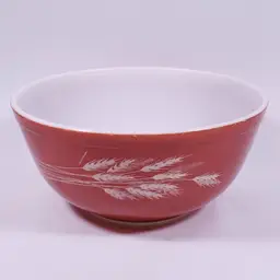 Vintage PYREX 403 Autumn Harvest Wheat Rust Orange 2.5 Qt GLASS MIXING BOWL