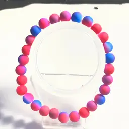 Stretchy Bracelet pink red and blue